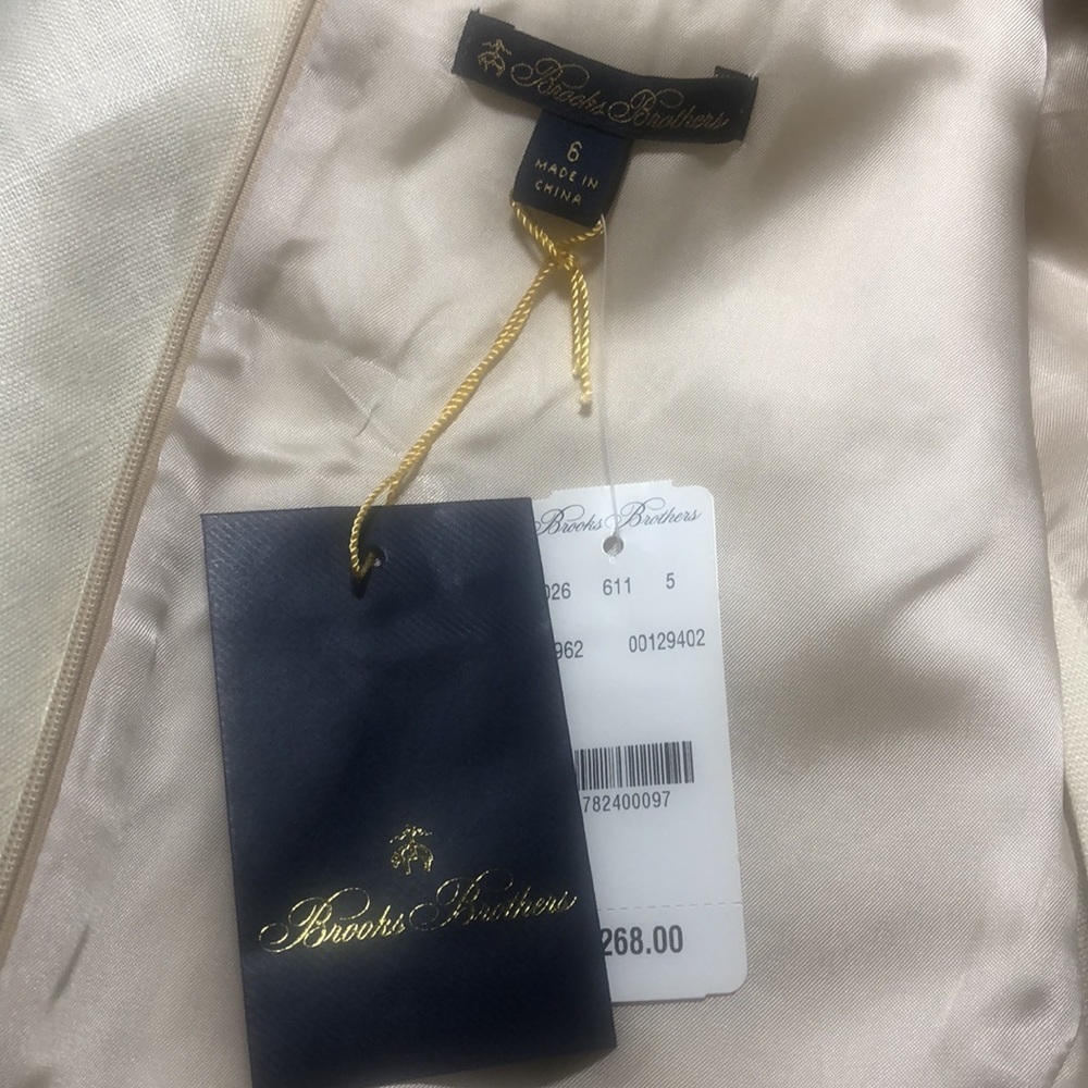 Brooks Brothers Embroidered Linen Sheath Sleeveless Dress Size 6 - Picture 8 of 10